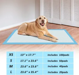 Dog Training Pads, Blue Absorbent Puppy Pee Pads, Pack of Multiple,Super-Absorbent Waterproof Dog and Puppy Pet Training Pad, Housebreaking Pet Pad, 100-Count Extra Small-Size, 13X17.7, Blue