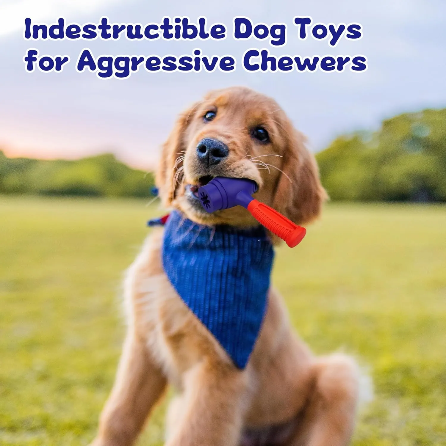 Dog Training Toys for Aggressive Chewers Pet Chompion Heavyweight Dog Chew Toy for Medium Large BreedsFood Grade Non-Toxic Dental Pet Toy(Hammer Dog Toys, 6.78 in XLarge)