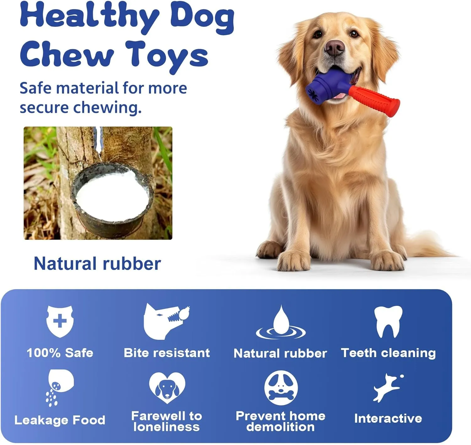 Dog Training Toys for Aggressive Chewers Pet Chompion Heavyweight Dog Chew Toy for Medium Large BreedsFood Grade Non-Toxic Dental Pet Toy(Hammer Dog Toys, 6.78 in XLarge)
