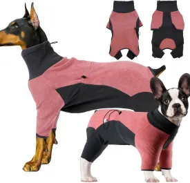 Dog Winter Coat Soft Warm Fleece Pullover Pajamas for Small Medium Large Dogs, Windproof Dog Cold Weather Jacket Full Body Onesie,Dog High Collar Jumpsuit Outfit Clothes Apparel for Walking Hiking,2XL