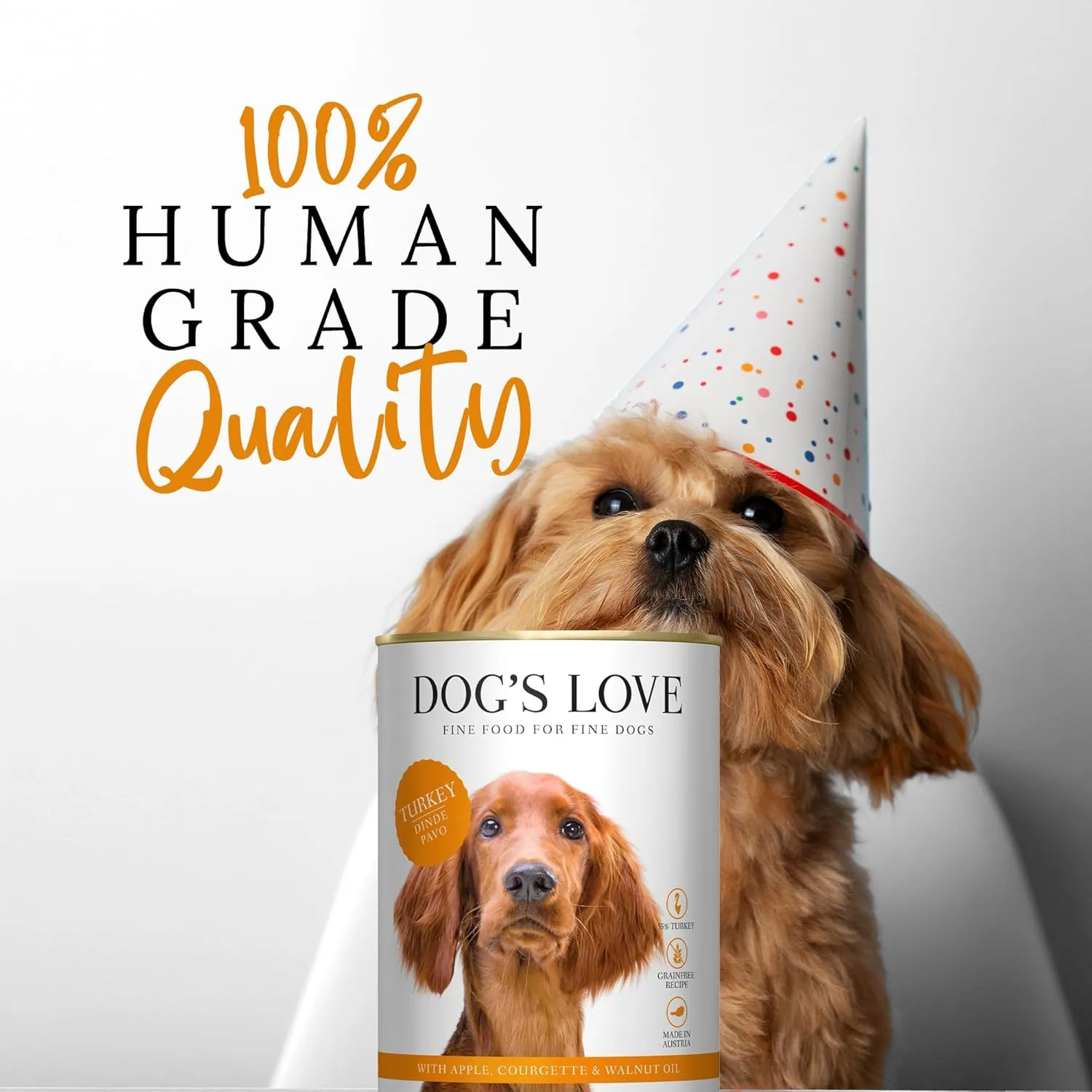 DOG'S LOVE Turkey Canned Dog Food Wet, Grain-Free Wet Dog Food - Human-Grade Quality, Single Protein - Rich in Essential Nutrients, Healthy Choice for Better Digestion & Immunity - 6 Cans, 14.1 Oz