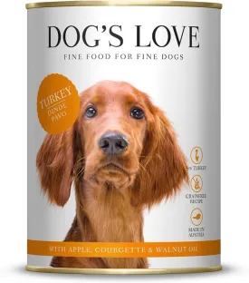DOG'S LOVE Turkey Canned Dog Food Wet, Grain-Free Wet Dog Food - Human-Grade Quality, Single Protein - Rich in Essential Nutrients, Healthy Choice for Better Digestion & Immunity - 6 Cans, 14.1 Oz