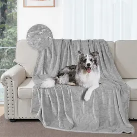 DUJUIKE Waterproof Bed Blanket, Flannel Waterproof Dog Blanket, Light Gray Cover Blanket, Waterproof Dog Bed Cover Pet Blanket for Furniture Bed Sofa, Double-Sided Cover Blanket (30"40", Light Grey)