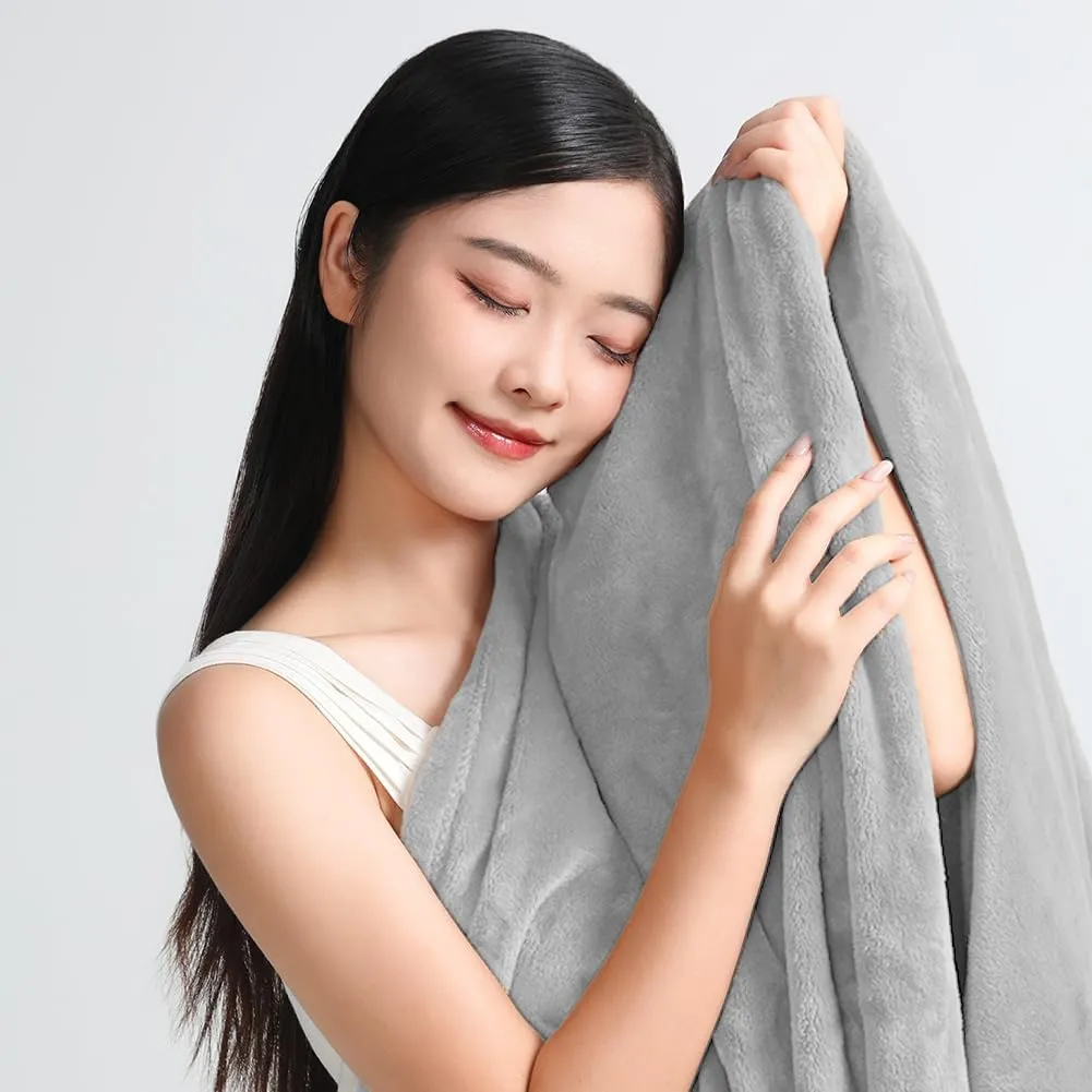 DUJUIKE Waterproof Bed Blanket, Flannel Waterproof Dog Blanket, Light Gray Cover Blanket, Waterproof Dog Bed Cover Pet Blanket for Furniture Bed Sofa, Double-Sided Cover Blanket (30"40", Light Grey)