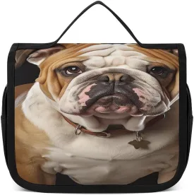 English Bulldog Toiletry Bag For Women Waterproof Travel Cosmetic Bags Bathroom Hanging Storage Bag