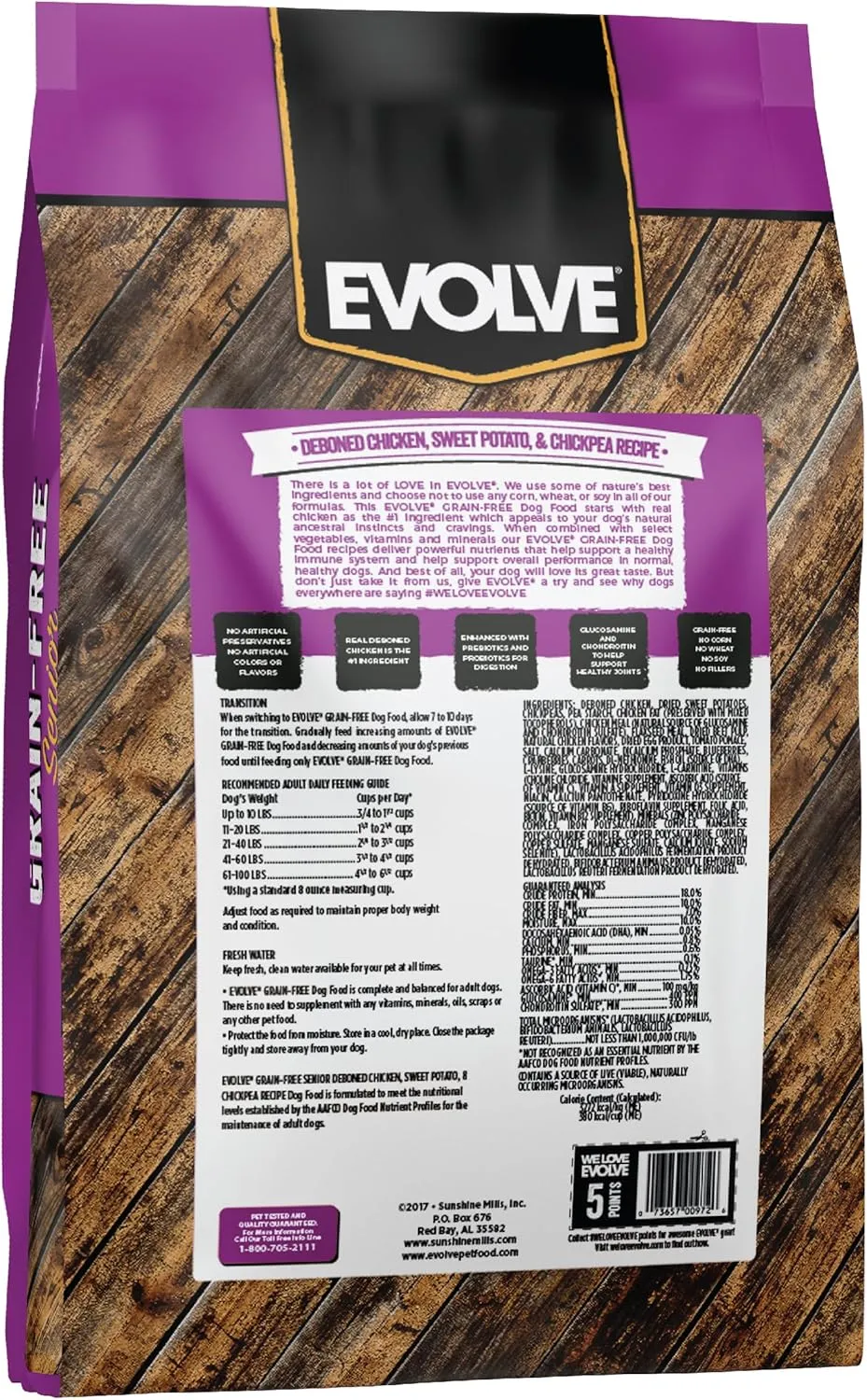 Evolve Grain Free Deboned Chicken, Sweet Potato and Berry Senior Recipe, 14lb