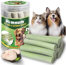 Freeze Dried Cod Skin Dog Treats with Catmint, Natural Chews for Small & Medium Dogs, Single-Ingredient, Grain-Free, High Protein | Supports Dental Health & Joints, 3.52 oz/100 g