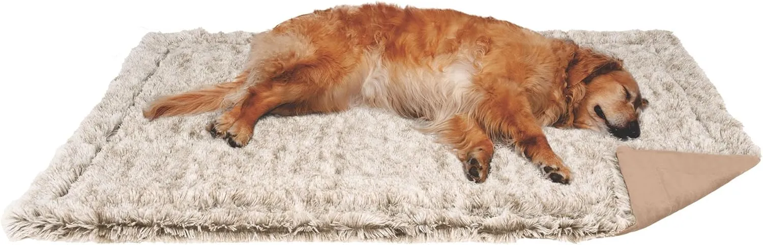 Furhaven Waterproof Throw Blanket for Dogs & Indoor Cats, Washable - Shaggy Plush Calming Long Faux Fur & Velvet Dog Blanket - Driftwood, Extra Large/XL