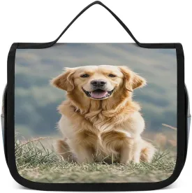 Golden Retriever Dog Toiletry Bag For Women Waterproof Travel Cosmetic Bags Bathroom Hanging Storage Bag