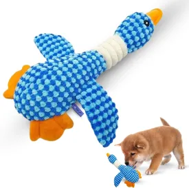 Goose Blue Dog Toy  Indestructible Squeaky Plush Dog Chew Toy for Aggressive Chewers  Durable, Soft, Interactive Pet Chew Toy for Training, Anxiety Relief, Teething  Small, Medium, Large Dogs