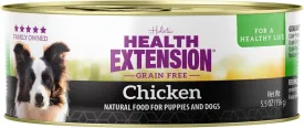 Health Extension Chicken Entre Wet Dog Food Grain-Free  5.5 oz  Protein-Rich Formula, Hydration Support, Ideal for Sensitive Stomachs (Case of 24 Cans)