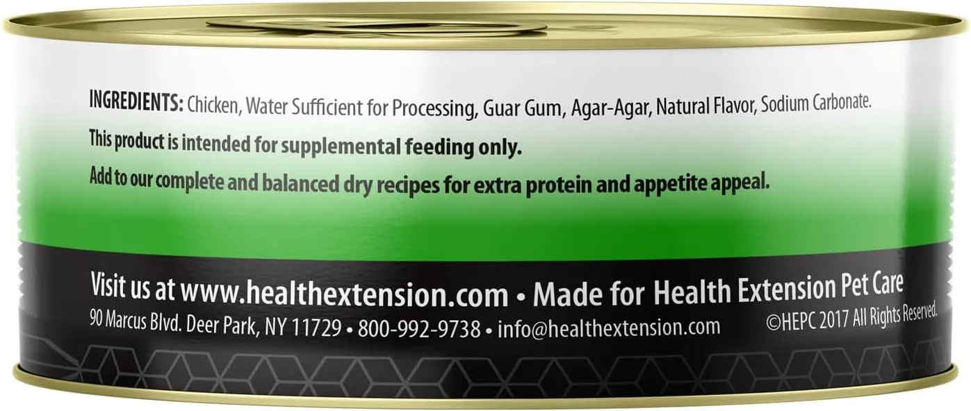 Health Extension Chicken Entre Wet Dog Food Grain-Free  5.5 oz  Protein-Rich Formula, Hydration Support, Ideal for Sensitive Stomachs (Case of 24 Cans)