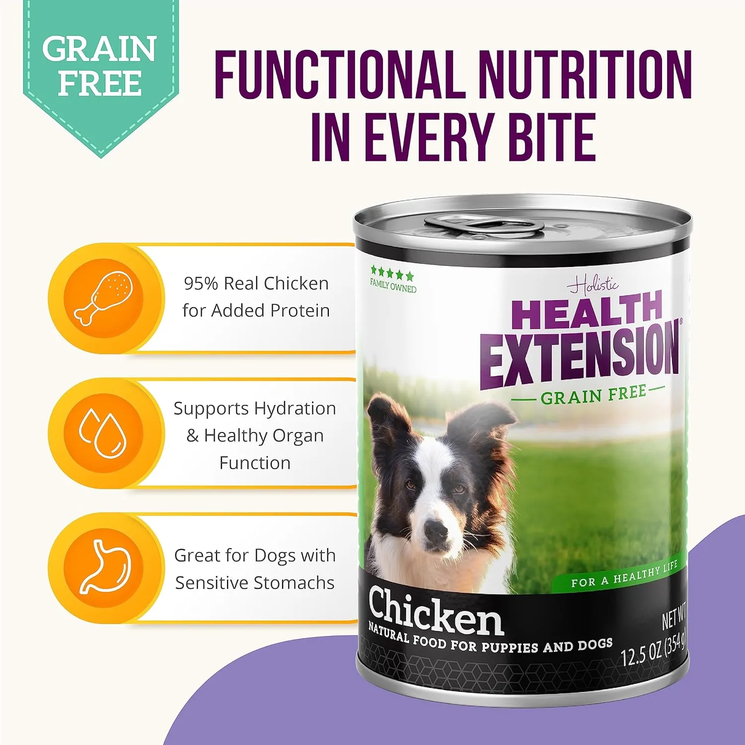 Health Extension Chicken Entre Wet Dog Food Grain-Free  5.5 oz  Protein-Rich Formula, Hydration Support, Ideal for Sensitive Stomachs (Case of 24 Cans)