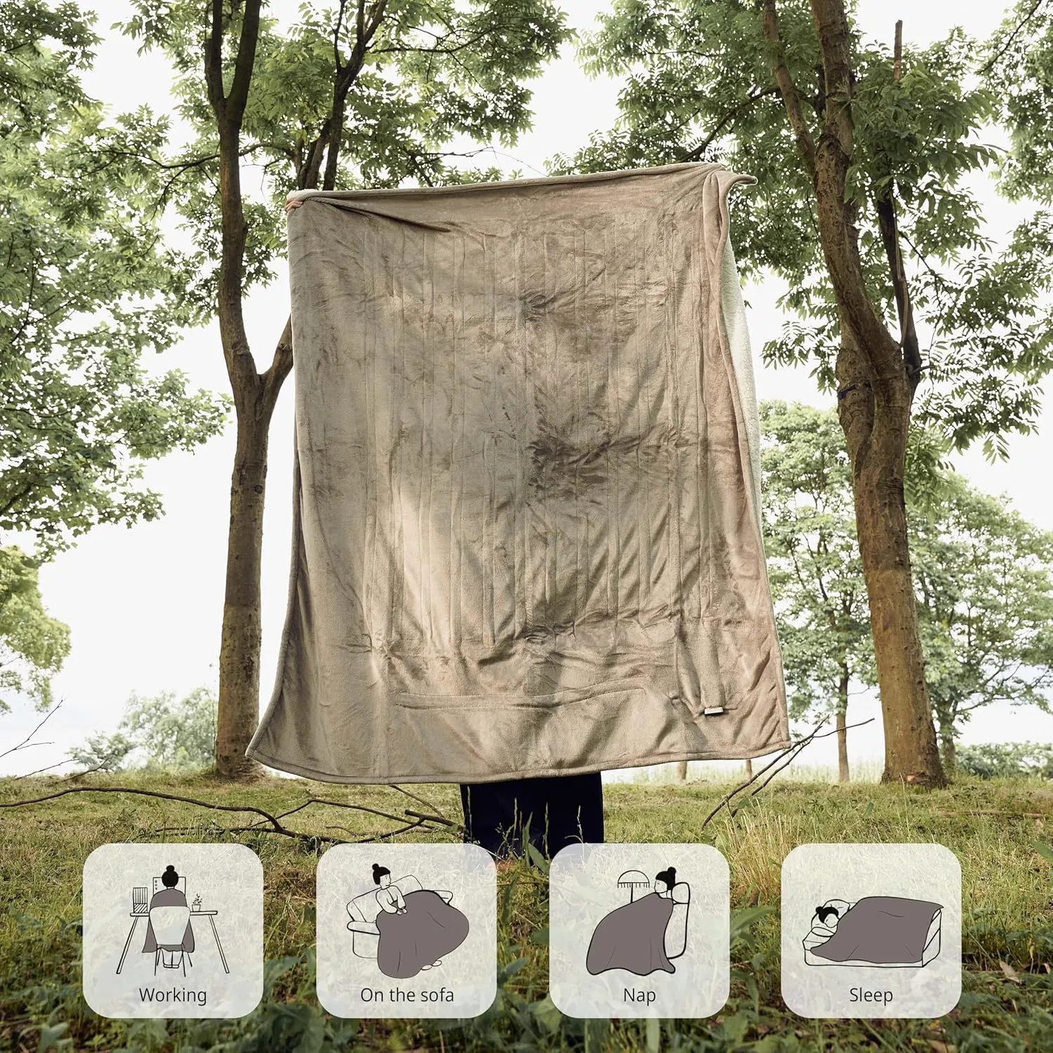 Heated Blanket Electric Throw 50" x 60" -Heated Throw Blanket with 4 Heating Levels & 3 Hours Auto Off,Machine Washable,ETL & FCC Certification,Over-Heat ProtectDark Gray