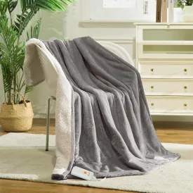 Heated Blanket Electric Throw 50" x 60" -Heated Throw Blanket with 4 Heating Levels & 3 Hours Auto Off,Machine Washable,ETL & FCC Certification,Over-Heat ProtectDark Gray