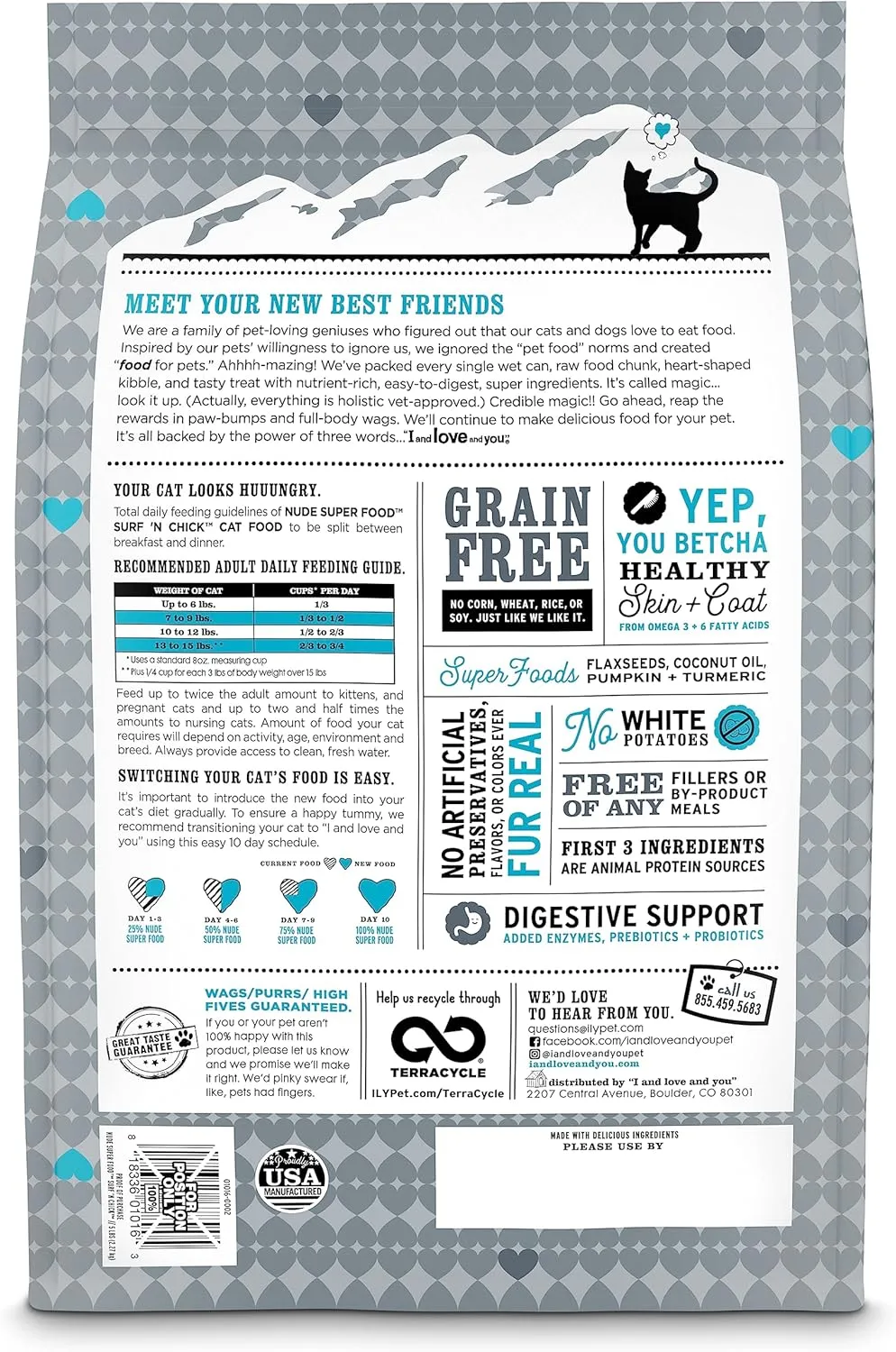 I and love and you Nude Dry Cat Food - Grain Free Limited Ingredient Kibble, Whitefish   Chicken, 5-Pound Bag