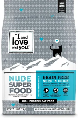 I and love and you Nude Dry Cat Food - Grain Free Limited Ingredient Kibble, Whitefish   Chicken, 5-Pound Bag