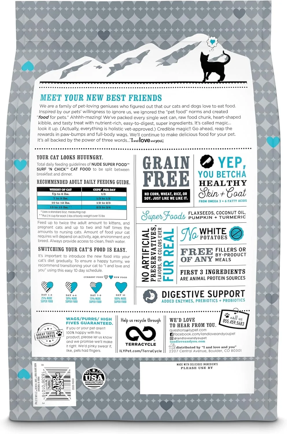 I and love and you Nude Dry Cat Food - Grain Free Limited Ingredient Kibble, Whitefish   Chicken, 5-Pound Bag