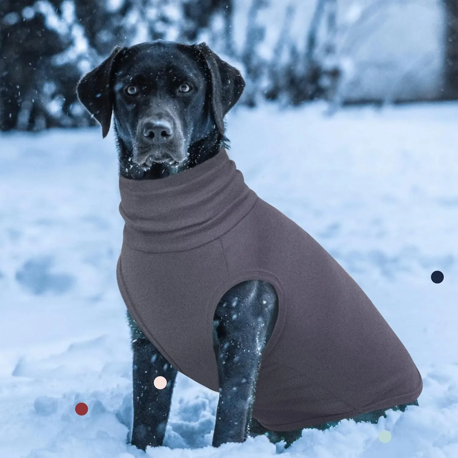 IECOii XXL Dog Sweater - Stretch Fleece Vest, Grey, XX-Large, Christmas Winter Clothes, Cozy Pullover Pajamas, Turtleneck Sweatshirt, Warm Fleece for Pitbull