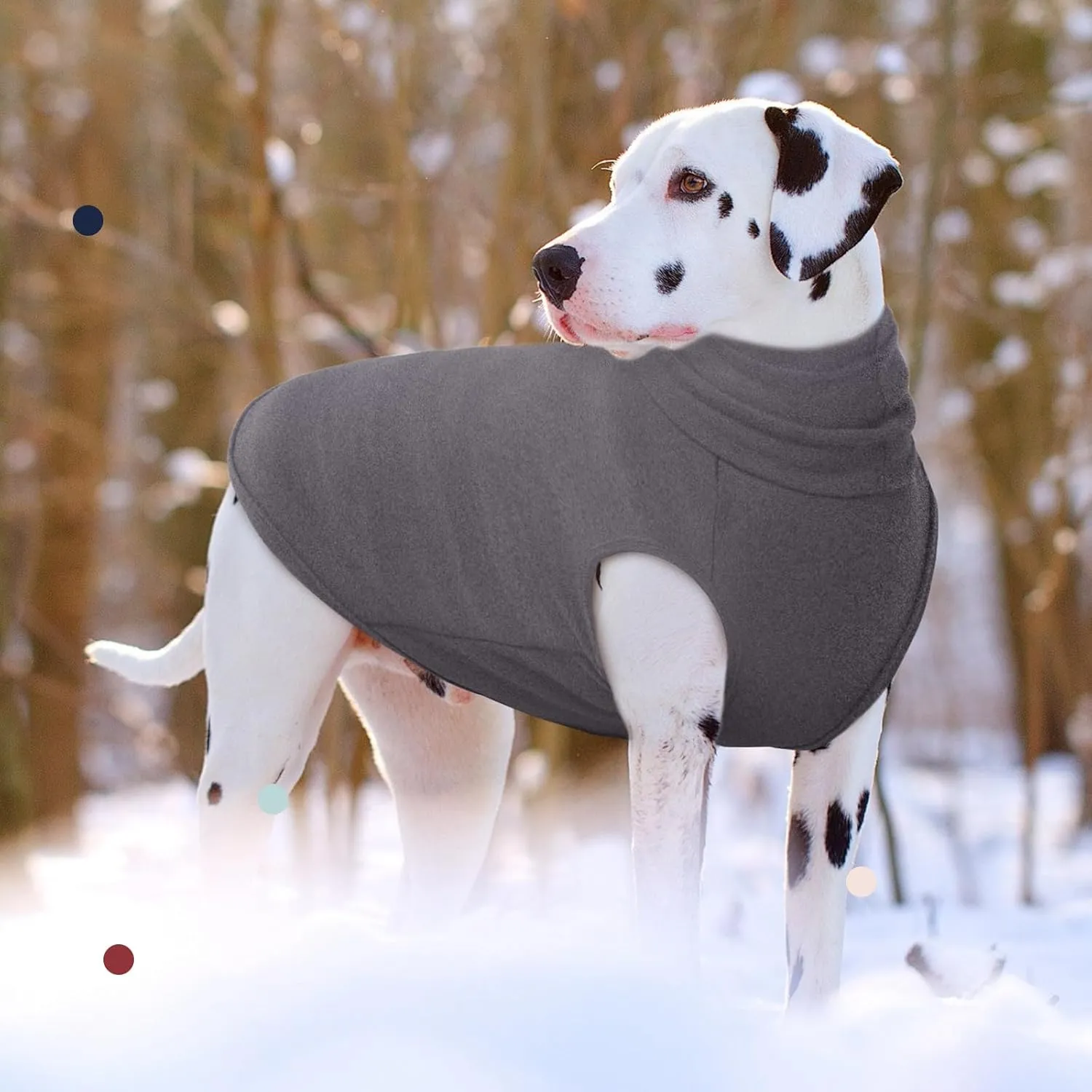 IECOii XXL Dog Sweater - Stretch Fleece Vest, Grey, XX-Large, Christmas Winter Clothes, Cozy Pullover Pajamas, Turtleneck Sweatshirt, Warm Fleece for Pitbull