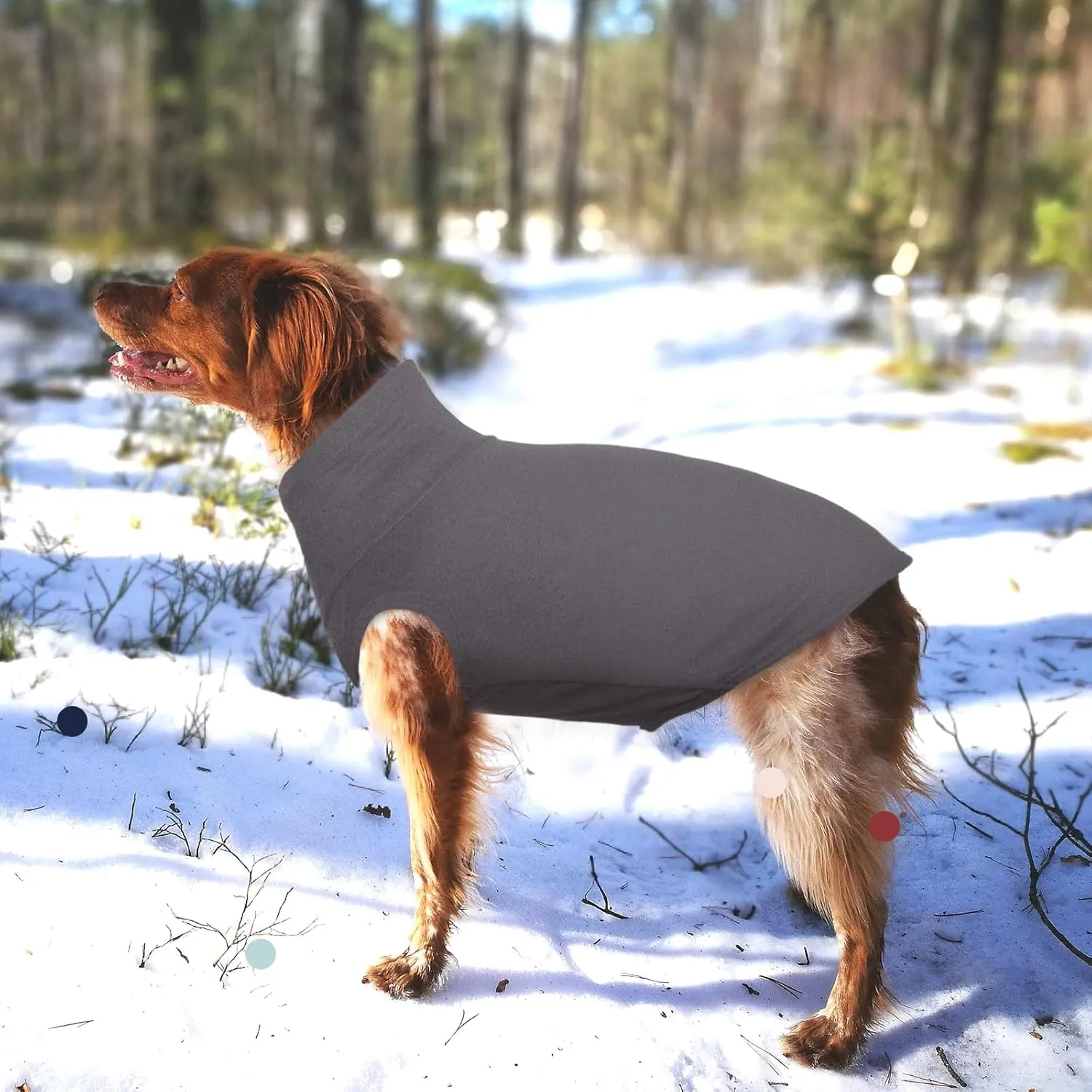 IECOii XXL Dog Sweater - Stretch Fleece Vest, Grey, XX-Large, Christmas Winter Clothes, Cozy Pullover Pajamas, Turtleneck Sweatshirt, Warm Fleece for Pitbull