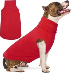 IECOii XXL Fleece Dog Vest - Red Winter Pullover for Pitbull