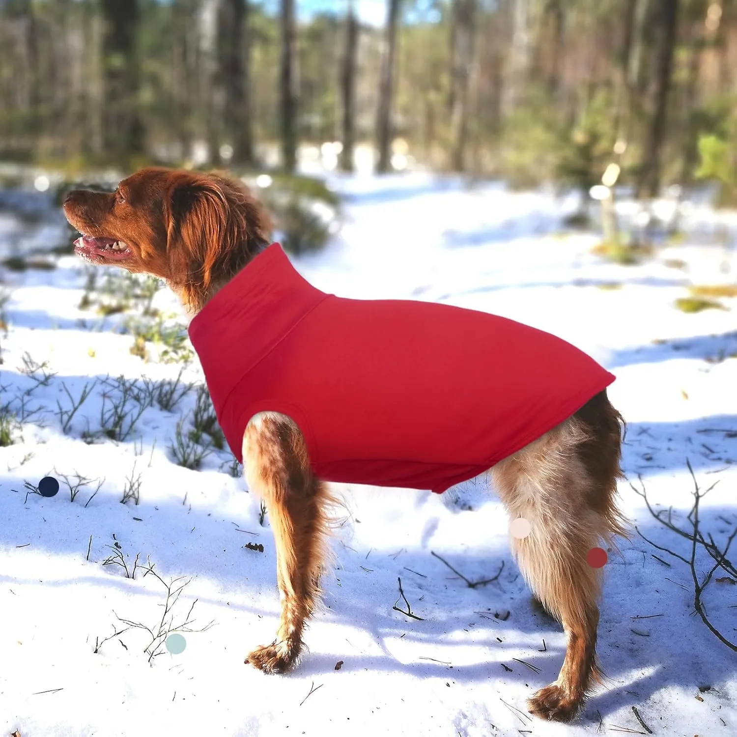 IECOii XXL Fleece Dog Vest - Red Winter Pullover for Pitbull