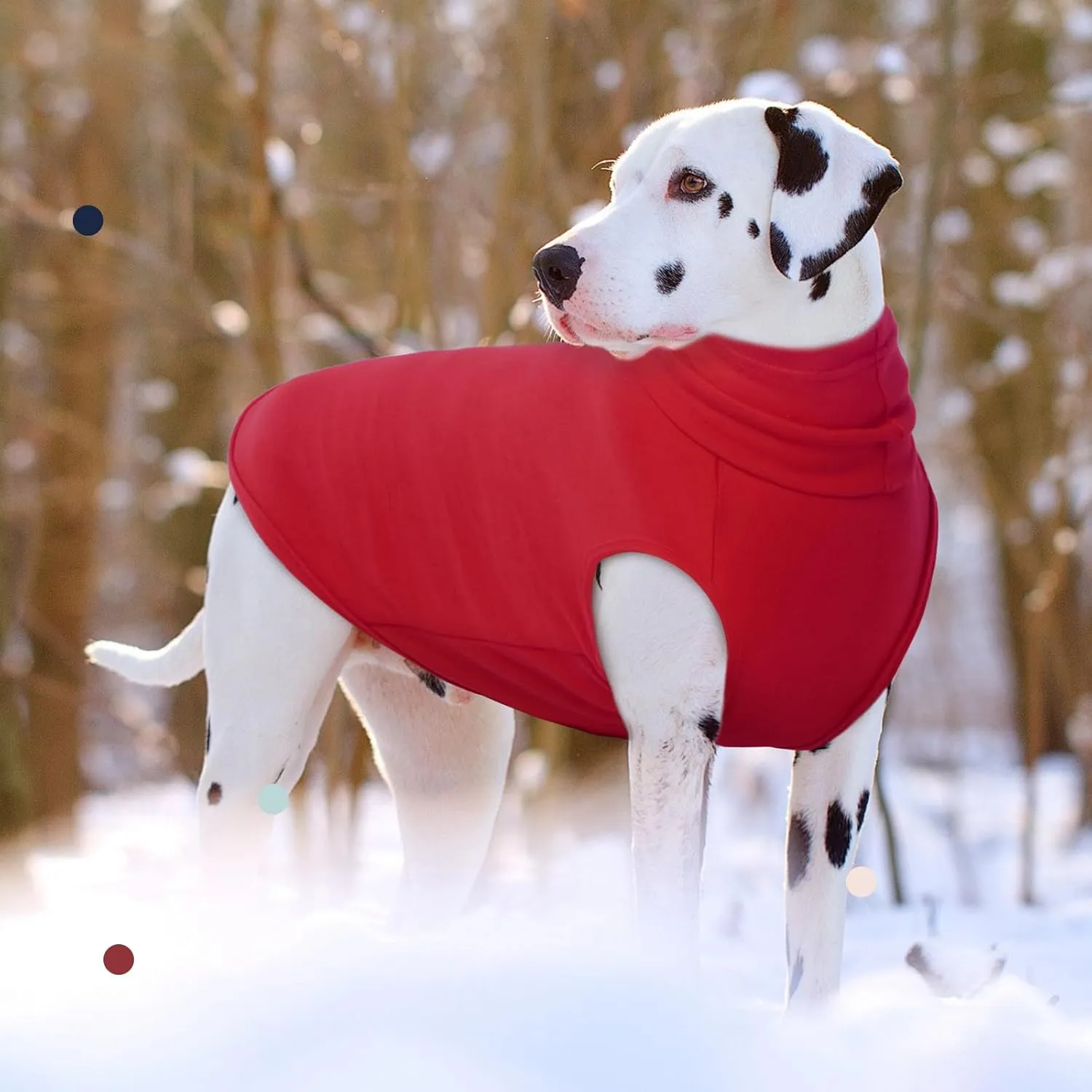IECOii XXL Fleece Dog Vest - Red Winter Pullover for Pitbull