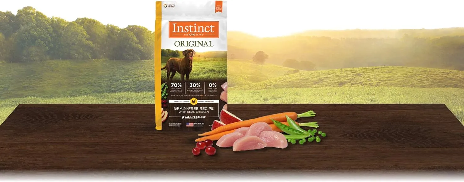Instinct Original Dry Dog Food, Raw Coated Kibble, High Protein, Grain Free Recipe- Chicken, 4 lb. Bag