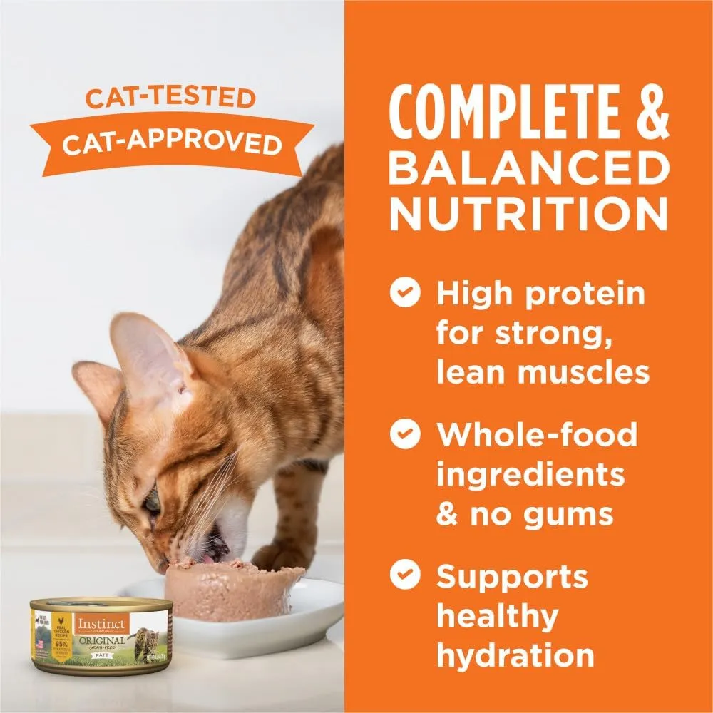 Instinct Original Grain Free Real Chicken Recipe Natural Wet Canned Cat Food, 5.5 Ounce (Pack of 12)