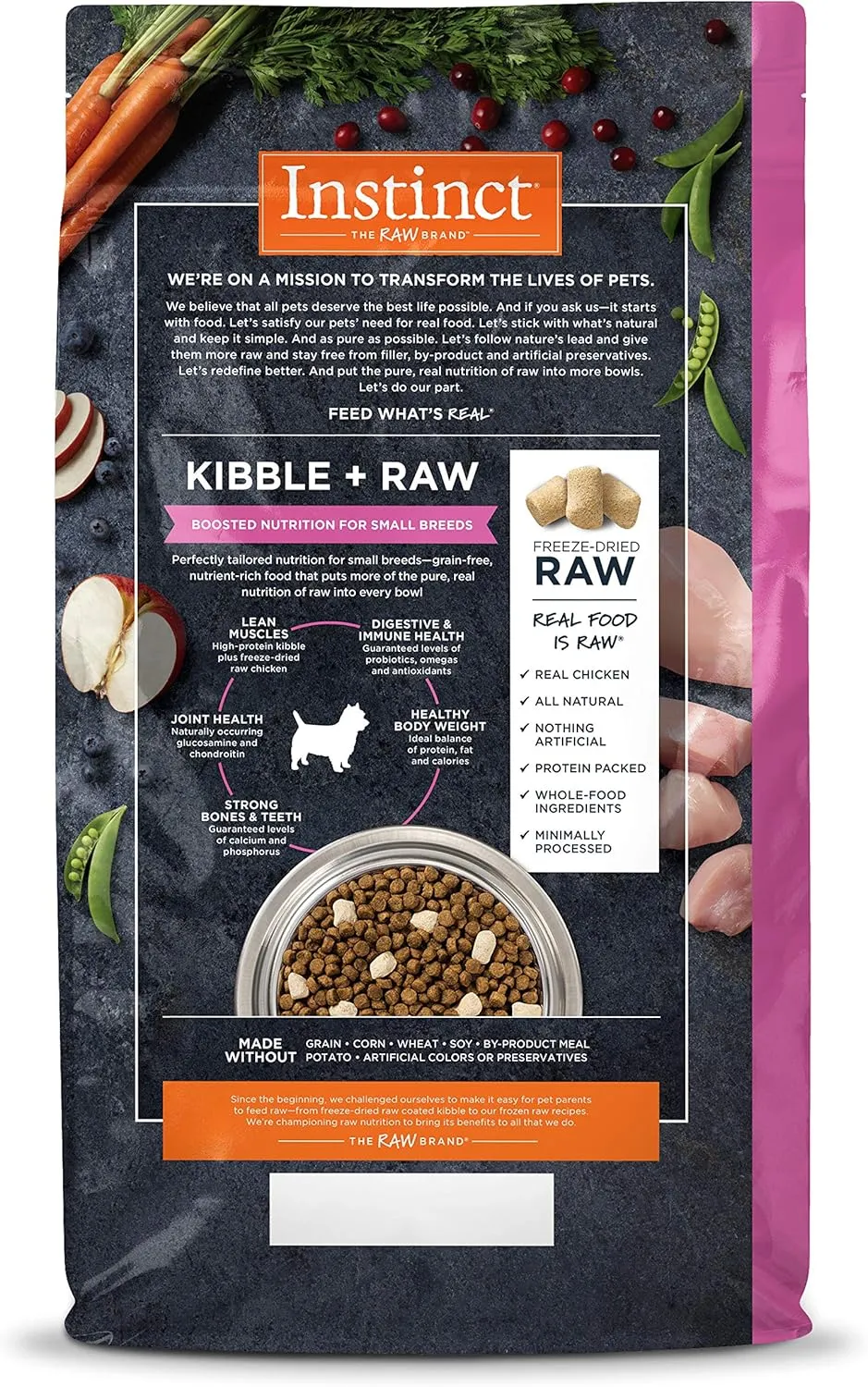 Instinct Raw Boost Small Breed, Natural Dry Dog Food with Freeze Dried Pieces, Grain Free Recipe - Real Chicken, 10 lb. Bag