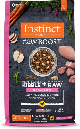 Instinct Raw Boost Small Breed, Natural Dry Dog Food with Freeze Dried Pieces, Grain Free Recipe - Real Chicken, 10 lb. Bag