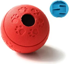 Interactive Treat Dispensing Toy Ball Puzzle for Dogs, Puppies - Intelligence and IQ Training to Reduce Separation Anxiety and Keep Pet Active While Away Red