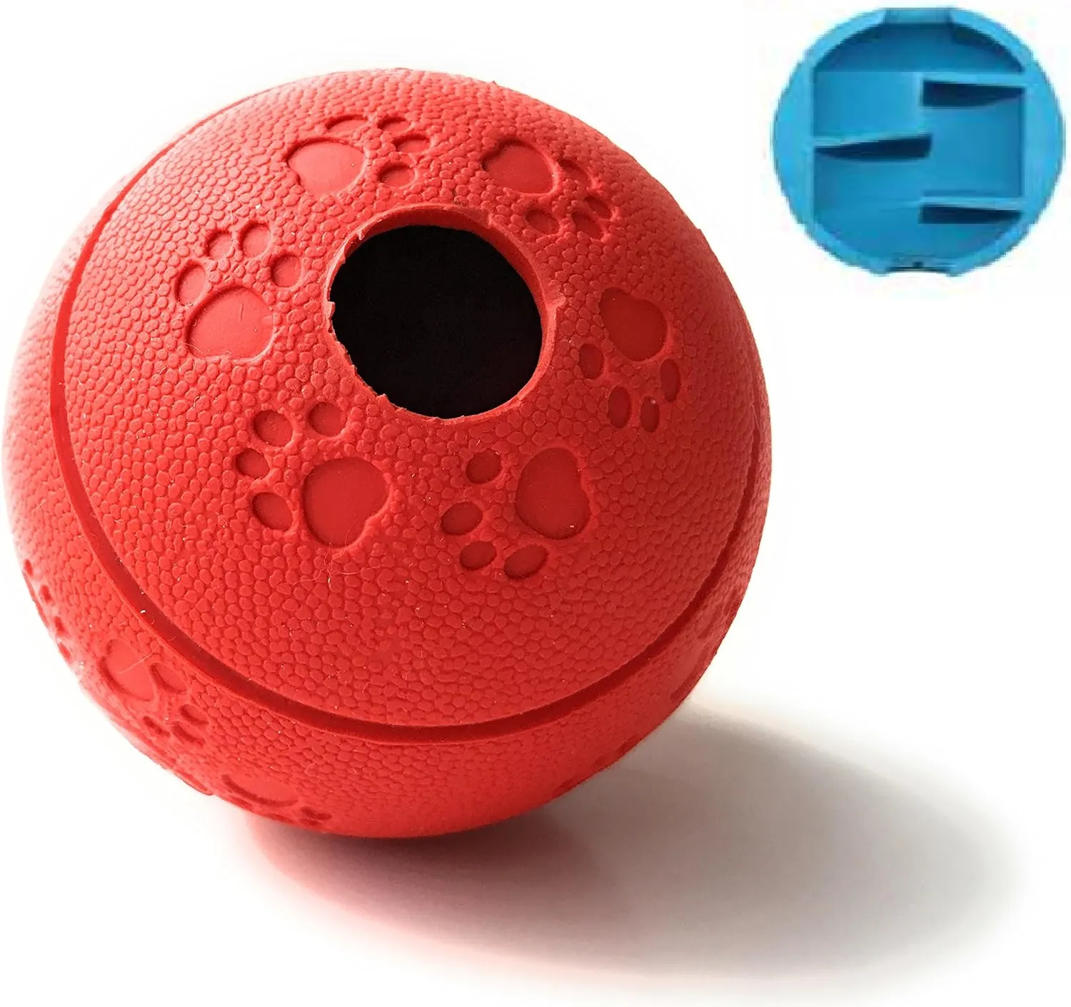 Interactive Treat Dispensing Toy Ball Puzzle for Dogs, Puppies - Intelligence and IQ Training to Reduce Separation Anxiety and Keep Pet Active While Away Red