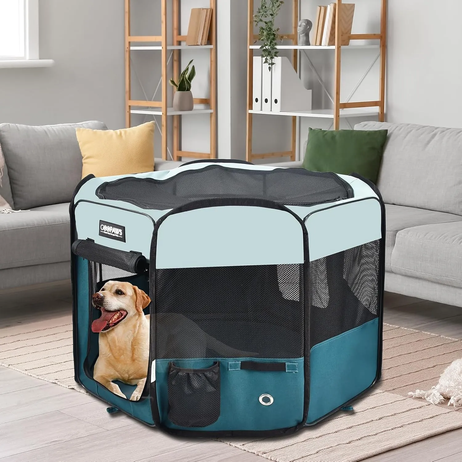 JESPET Pet Dog Playpens 36", 45" & 61" Portable Soft Dog Exercise Pen Kennel with Carry Bag for Puppy Cats Kittens Rabbits, Indoor/Outdoor Use
