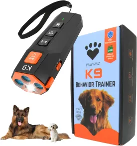 K9 Dog Bark Deterrent  Safe & Effective Ultrasonic Anti-Bark Device for Dogs, Non-Harmful, No Shock, Humane Training Tool for Dogs. Rechargeable 2-in-1 Training Tool with LED Flashlight.