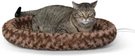 K&H Pet Products Thermo-Kitty Fashion Splash Heated Pet Bed Large Mocha 16"x 22" 7W