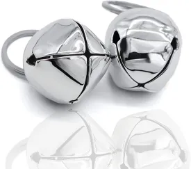 Large Dog Bells, Collar Loud Bells, Pet Tracker & Training, Handmade Metal(Silver)