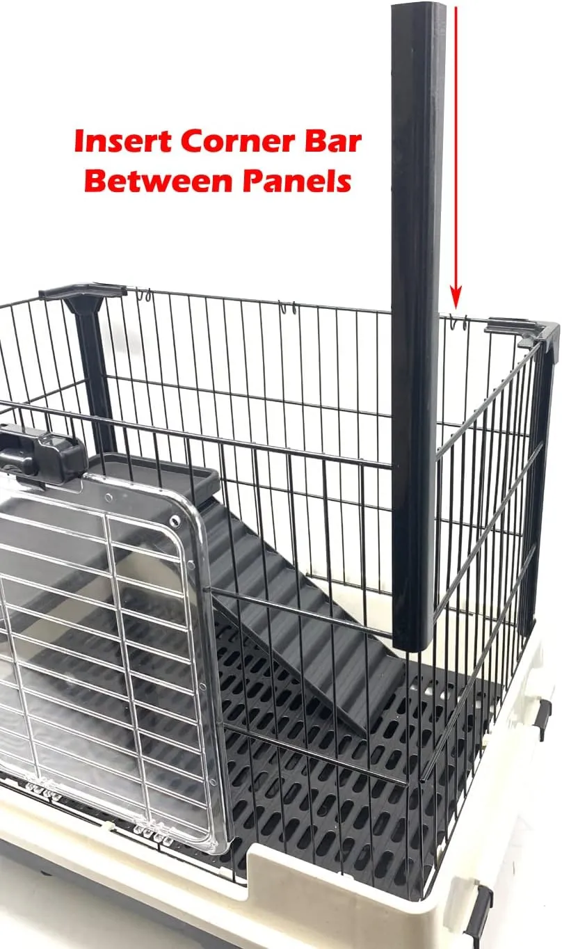 Large Multi-Level in/Outdoor Small Animal Cage for Guinea Pig Ferret Squirrel Chinchilla Cat Playpen Rabbit Hutch with Solid Platform & Ramp Leakproof Litter Removable Easy Clean Tray On Wheels