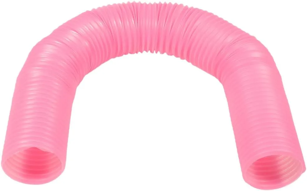 LOGOFUN Plastic Hamster Fun Tunnels Pet Mouse Plastic Tube Toys Foldable Exercising Training Tunnels for Guinea Pigs Gerbils Ferrets and Other Small Animals - Pink