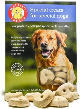 Mattie's Treats: 1 Pound Box; Low Protein, Low Phosphorus, Low Sodium Dog Treats
