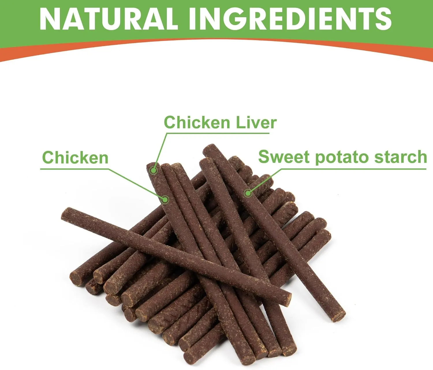 MON2SUN Dog Jerky Treats, 5 Inch Chicken Sticks (Chicken Liver Flavor) Rawhide Free Dog Training Treats for Small Dogs, Soft and Healthy Snacks, 10.58oz (40 Count-Pack of 1)