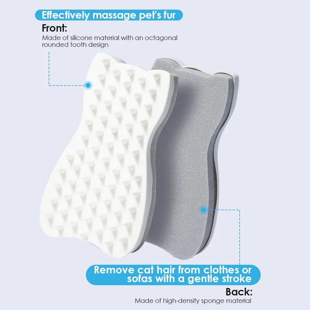 Mooncat Cat Grooming Brush - For Shedding, Long or Short Haired Cats, Removes Mats, Tangles, and Loose Fur - Massage Comb for Indoor Kittens