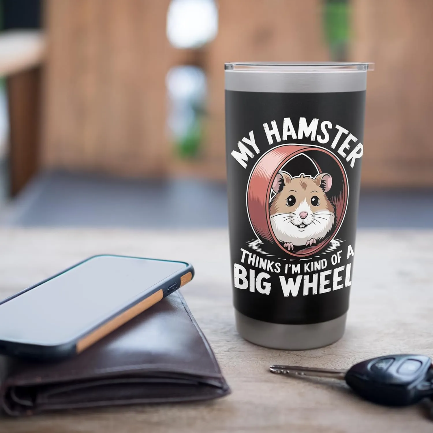 My Hamster Thinks I'm Kind Of A Big Wheel Stainless Steel Insulated Tumbler