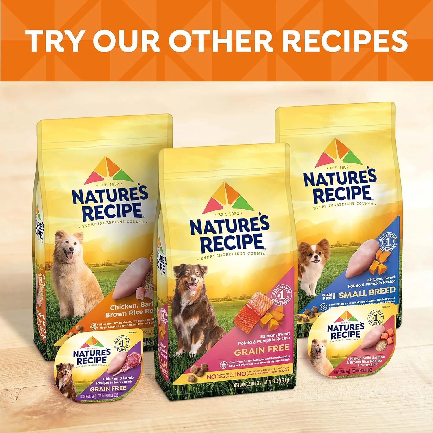 Natures Recipe Grain Free Large Breed Chicken, Sweet Potato & Pumpkin Recipe Dry Dog Food, 24 lb. Bag