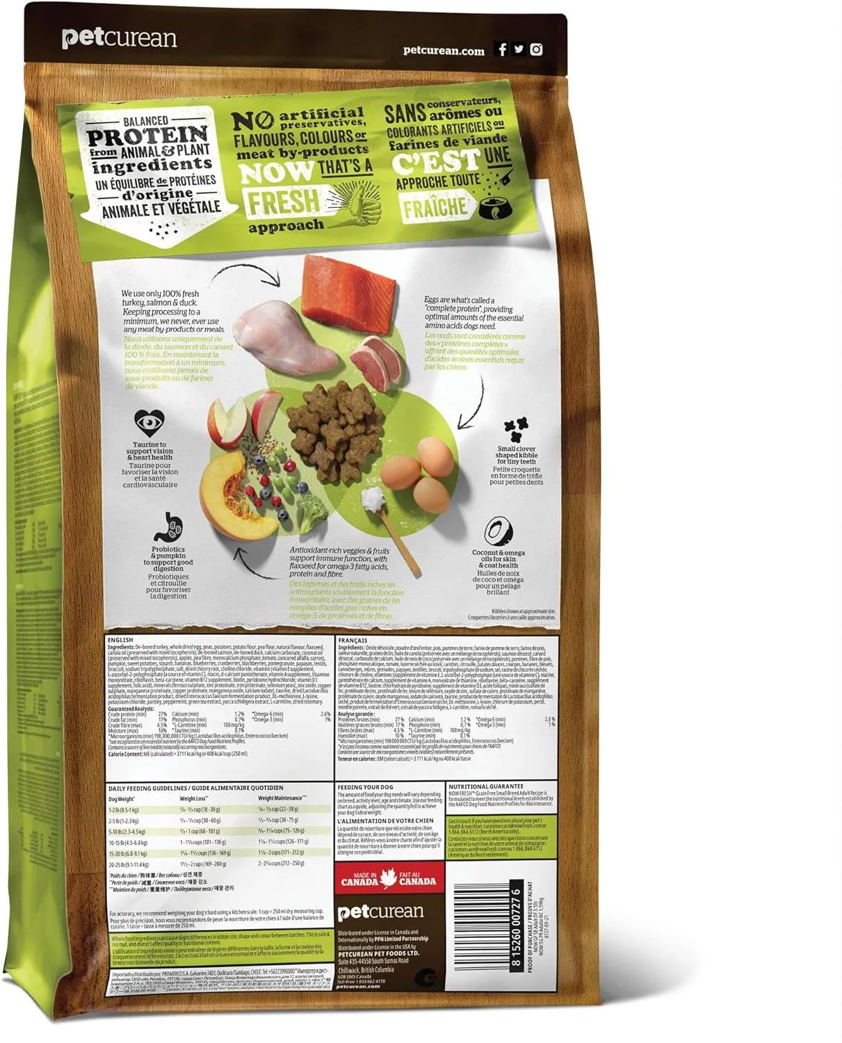 Now Fresh Grain-Free, Dry Dog Food, Small Breed Kibble, Real Meat and Fish, Turkey, Salmon and Duck Adult Recipe, 6 lb Bag
