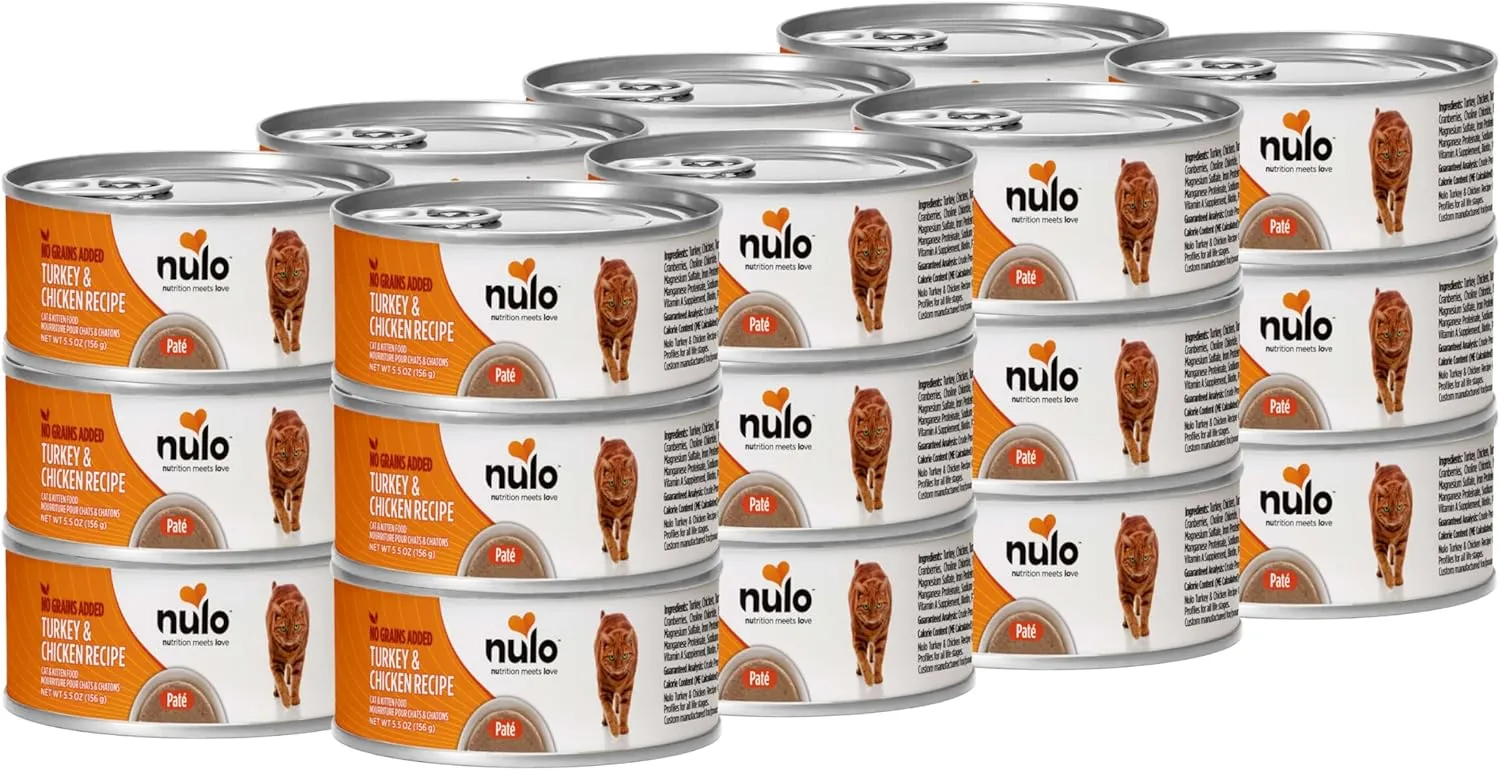 Nulo Freestyle Cat & Kitten Wet Pate Canned Cat Food, Premium All Natural Grain-Free, with 5 High Animal-Based Proteins &Vitamins to Support a Healthy Immune System and Lifestyle 5.5 Oz (Pack of 24)