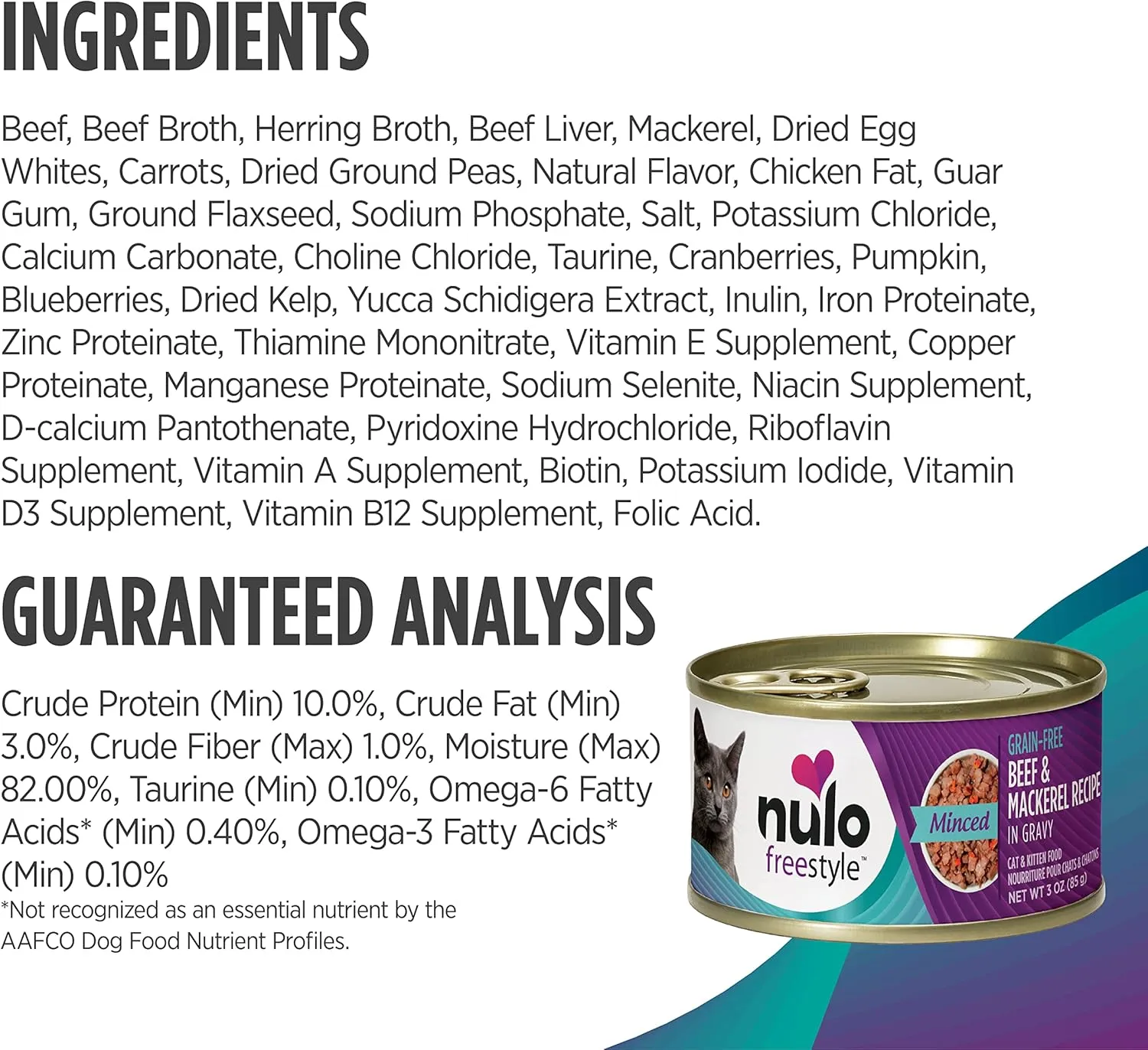 Nulo Freestyle Variety Flavors Minced Wet Canned Cat Food, 3 Ounce (Pack of 12)
