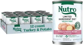 NUTRO Limited Ingredient Diet Adult Canned Soft Wet Dog Food Premium Loaf Turkey & Potato Recipe, 12.5 oz cans (12 Count, Pack of 1)