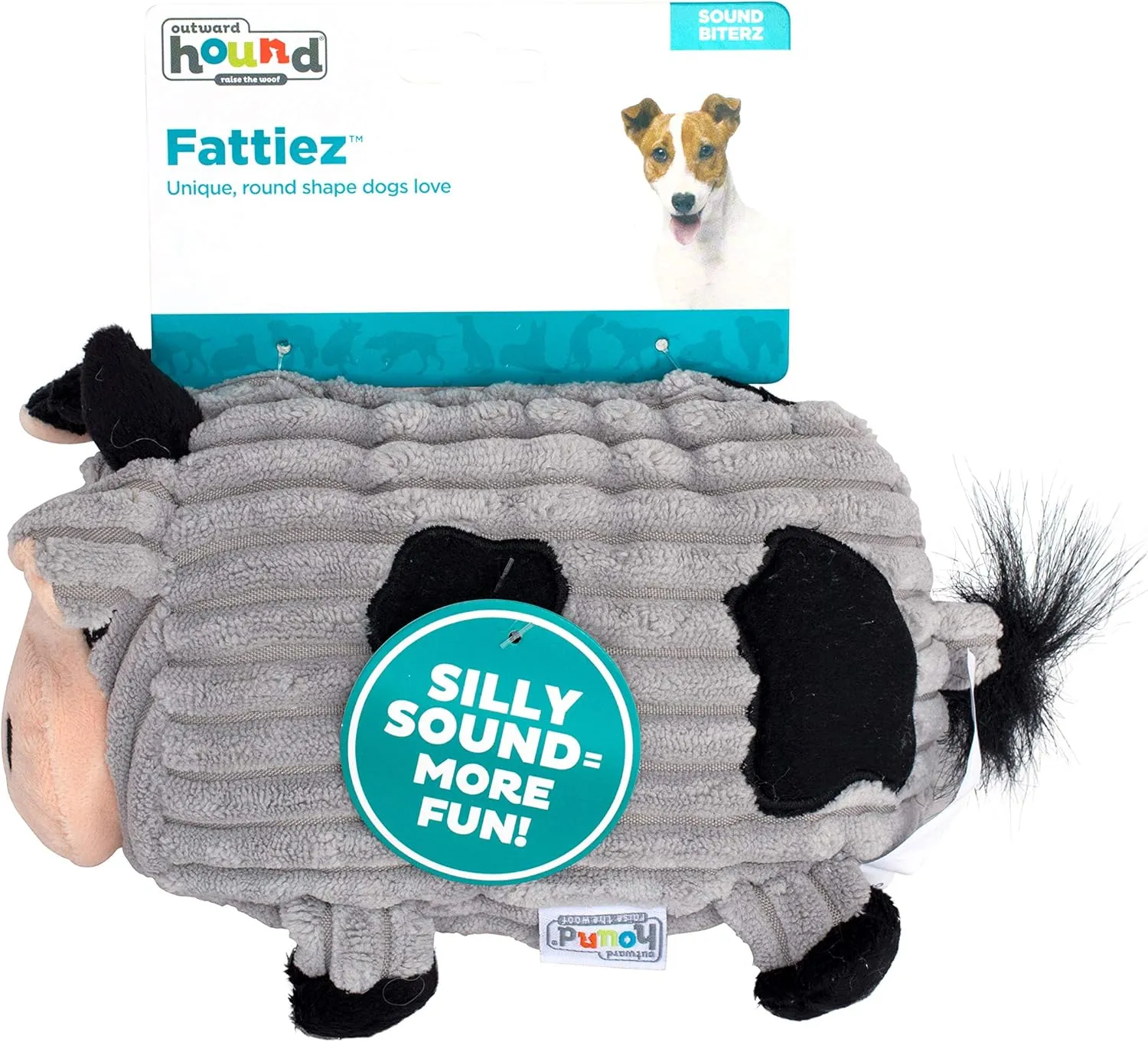 Outward Hound Fattiez Cow Plush Squeaky Dog Toy, Medium